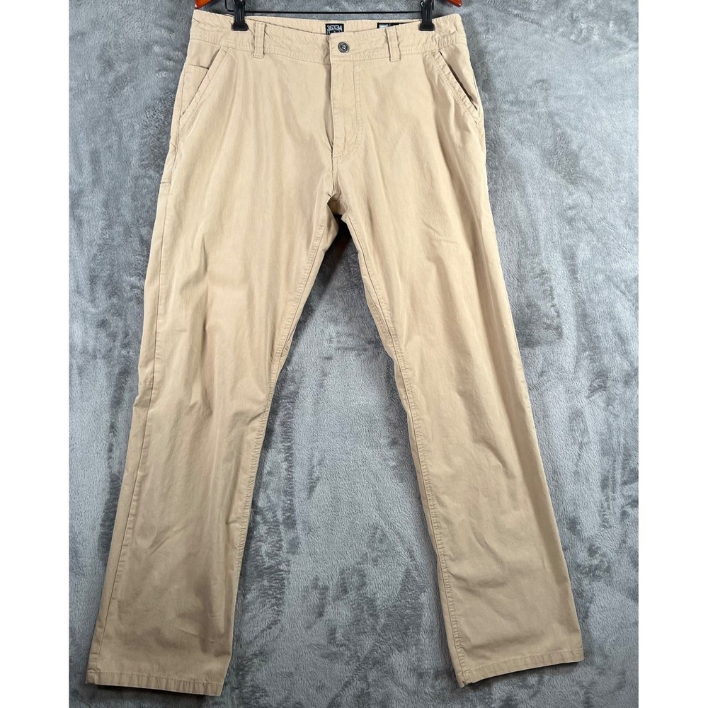 KUHL Slax Pants Mens 36x34 Khaki Utility Outdoors Performance Casual Stretch